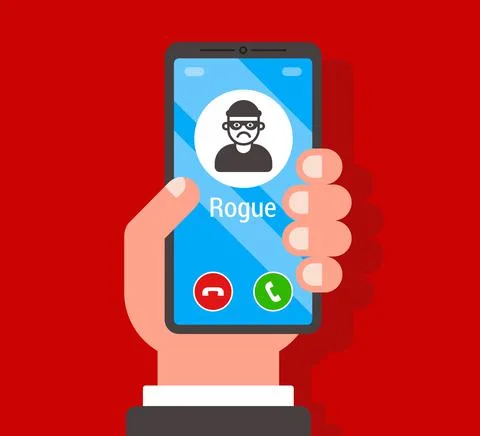 A scam call on a smartphone. cheating on the phone. Stock Illustration