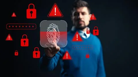 Scam call SMS message alert shows warning signs for users regarding securit.. Stock Photos