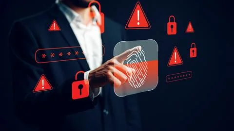 Scam call sms message showing security alerts and warnings related to a data Stock Photos
