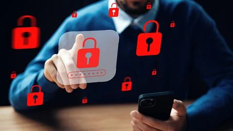 Scam call SMS message warning for phone users about potential fraud risks Stock Photos