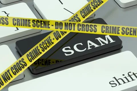 Scam concept on the computer keyboard イラスト素材