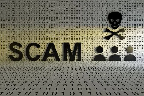 SCAM concept text sunlight 3D illustration Stock Illustration