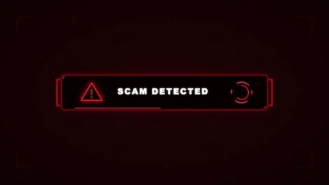 Scam detected digital alert notification for cybersecurity and fraud preven.. Stock Footage 337566624