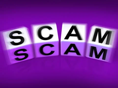 Scam displays fraud scheme to rip-off or deceive Stock Illustration