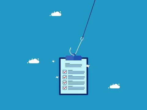 Scam documents. lured with bait documents. vector Illustrazione stock