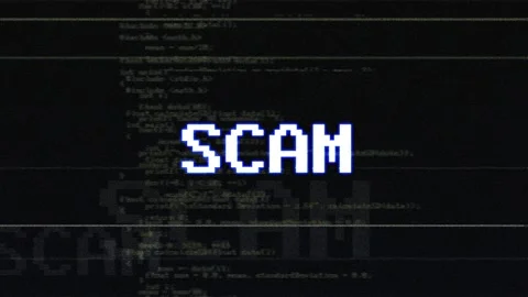 SCAM Glitch Text Animation, Rendering, Background, with Alpha Matte, Loop, 4k Stock-Footage 221722813