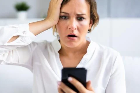 Scam Message. Email Text Mistake Fail Stock Photos