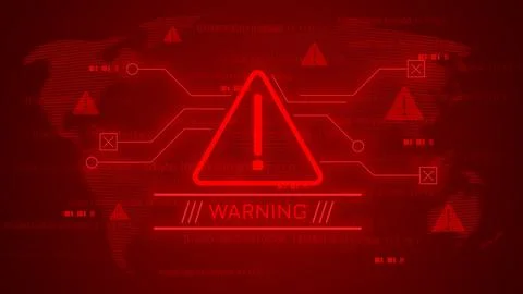 Scam message warning displayed on a digital screen indicating potential threats Stock Illustration