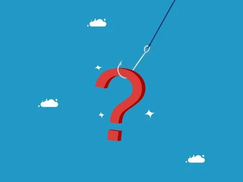 Scam problem. Question mark on the hook Stockillustratie
