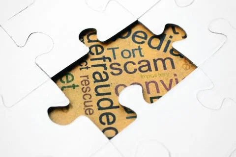 Scam puzzle concept Stock Photos