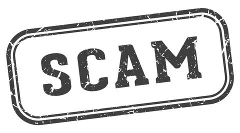 Scam stamp. scam rectangular stamp on white background Stock Illustration