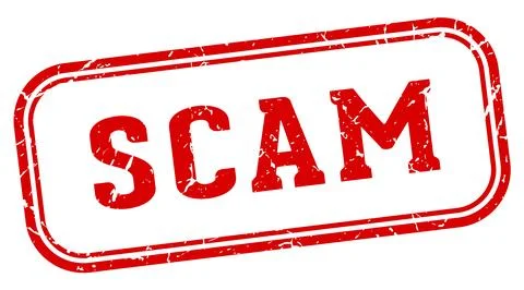 Scam stamp. scam rectangular stamp on white background Stock Illustration