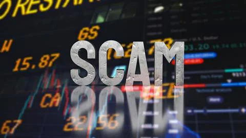 The scam text for business concept 3d rendering Stock Illustration