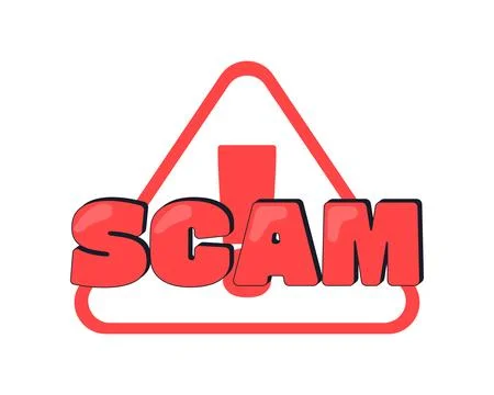 Scam warning internet reaction illustration Stock Illustration