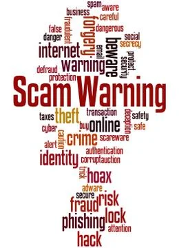 Scam Warning, word cloud concept Illustrazione stock