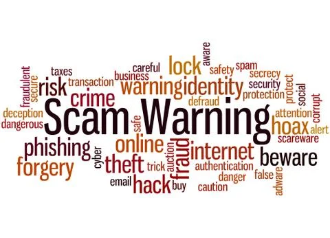 Scam Warning, word cloud concept Stock Illustration