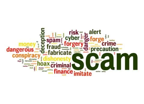 Scam word cloud Stock-Illustration
