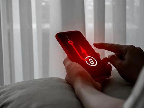 Scammer attack with benefit phishing concept. Coin with hook, cryptocurrenc.. Stock Photos
