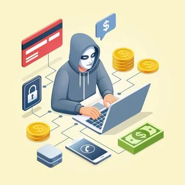 Scammer isometric Stock Illustration