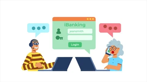 Scammer Tricking Senior User Stock Footage 314629242