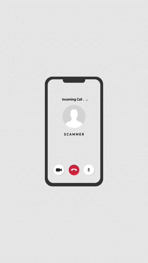 Scammers display incoming calls on a mobile phone screen Stock Footage 330120002