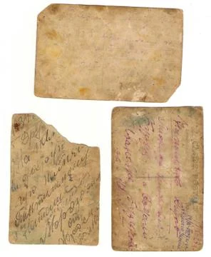 Scan the back of an old postcard. texture background vintage Stock Photos