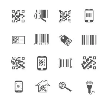 Scan bar and qr code vector icons Stock-Illustration