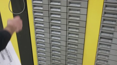 Scan bar code and take items from stock warehouse 스톡 동영상 106032136