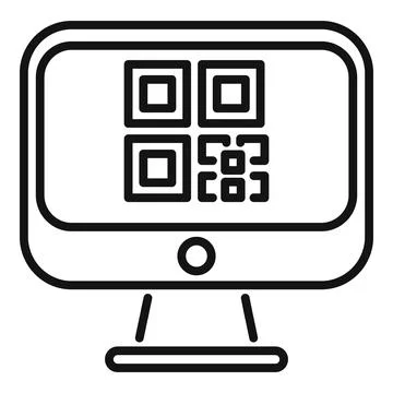 Scan bar code computer icon outline vector. Online receipt Stock Illustration