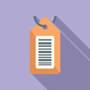 Scan bar code tag icon flat vector. Check ticket 스톡 일러스트