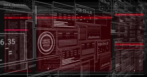 Scan bar sweeping across wireframe panels initiating ID updates and gauge Stock Footage 310776796