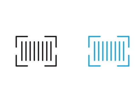 Scan barcode icon black and white vector outline sign Illustrazione stock