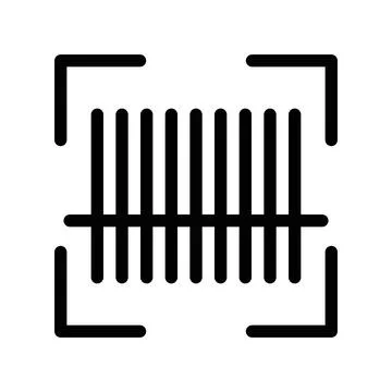 Scan barcode icon linear logo mark in black and white Stock Illustration