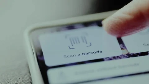 Scan a barcode option on smartphone screen Stock-Footage 326045105