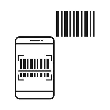 Scan Barcode with phone. Flat design. Isolated on white background イラスト素材