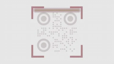 Scan barcode red light color on QR code on transparent background Stock Footage 333840822