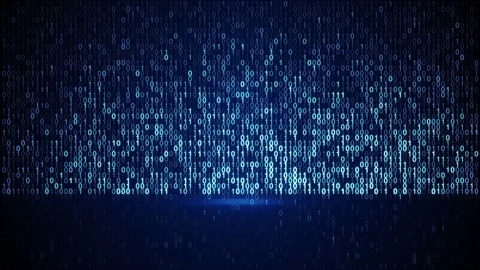 Scan blue digital binary data code seamless loop animation 4k UHD (3840x2160) Stock Footage 81374033