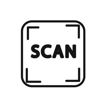 Scan button icon linear vector graphics sign Stock-Illustration