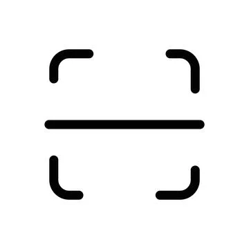 Scan button linear logo mark in black and white Stock Illustration