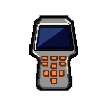 Scan car diagnostic scanner pixel art vector illustration Stock Illustration