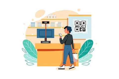 Scan code and make payment Illustration Stock Illustration