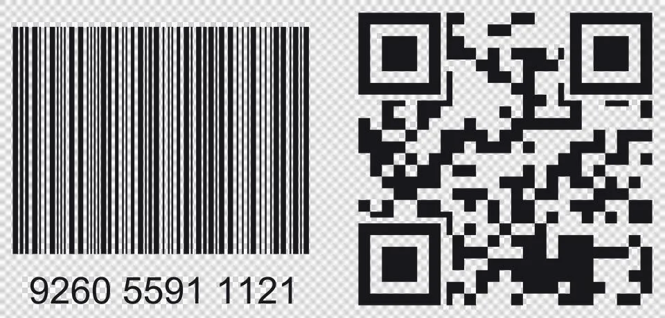 Scan code elements, transparent PNG design element Stockillustratie