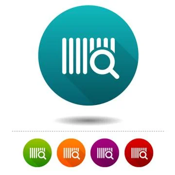 Scan Code icons. eCommerce signs. Shopping symbol. Circle web buttons. 스톡 일러스트