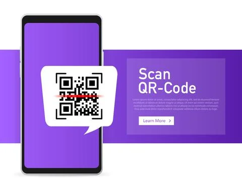 Scan code smartphone on white background. Isolated white background. Bar code Stock Illustration