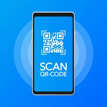 Scan code smartphone on white background. Isolated white background. Bar code Stock Illustration