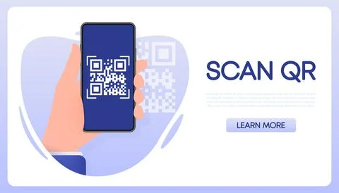 Scan code smartphone on white background. Isolated white background. Bar code Illustrazione stock