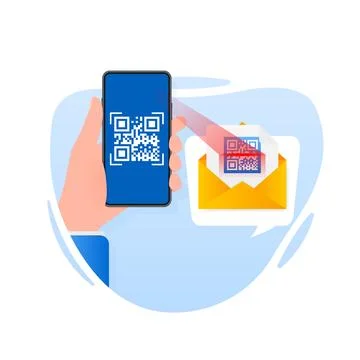 Scan code smartphone on white background. Isolated white background. Bar code 스톡 일러스트