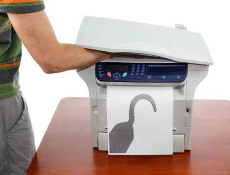 Scan of computer pirate hand Stock Photos