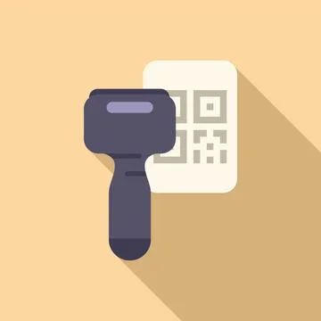Scan device icon flat vector. Quick response Illustrazione stock