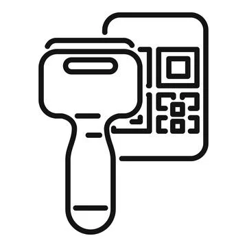 Scan device icon outline vector. Quick response Illustrazione stock